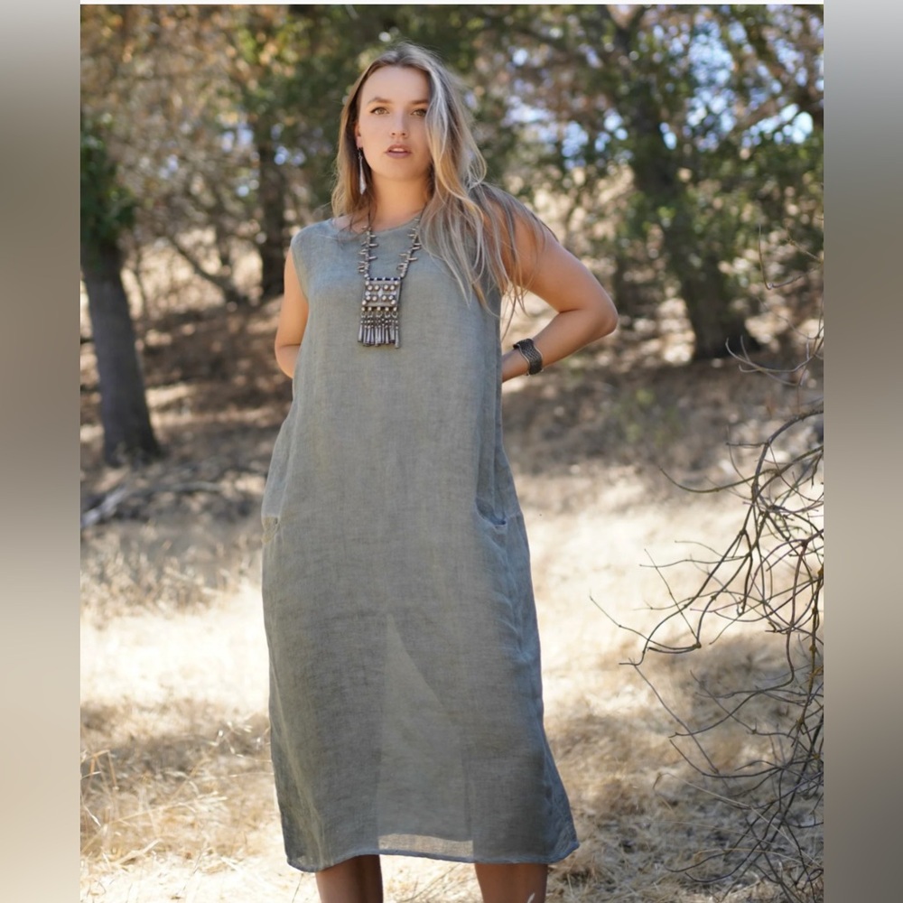 Dolma Anita Linen midi Sleeveless Dress